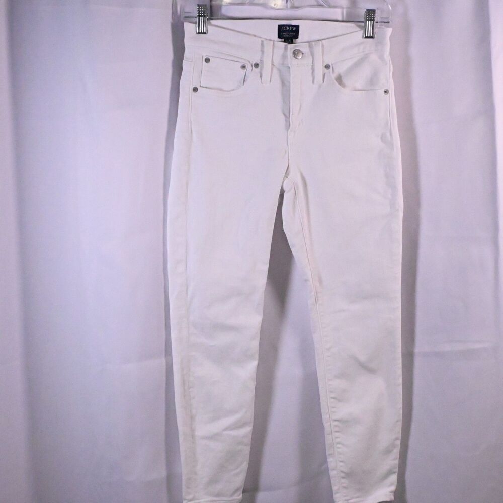 J‎ Crew 9" High Rise Skinny Cropped Jeans White Womens 27P 28x24.5